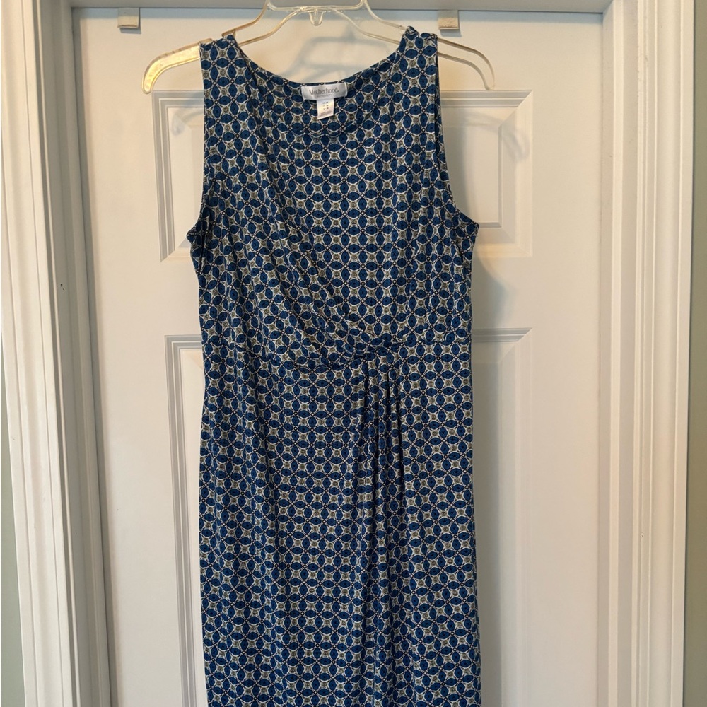 Motherhood Maernity Navy and White Dress